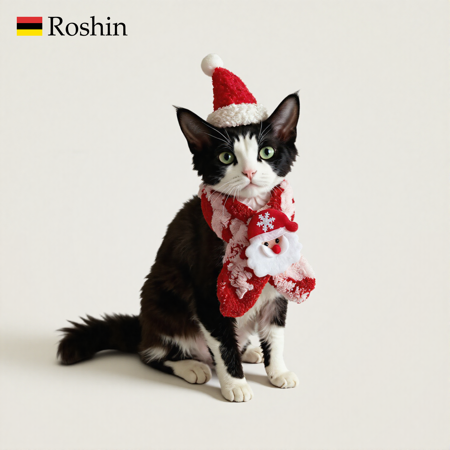 Roshin宠物圣诞围巾厚款猫咪围脖红色圣诞帽老人口水巾大型犬套装,宠物/宠物食品及用品,猫宠物服装/雨衣（新）,淘宝优惠券,粉丝福利购,淘宝优惠卷