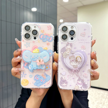 可爱大象猫咪适用苹果16promax手机壳iPhone15保护套14新款防摔13全包带镜头膜16pro少女卡通支架pro手提挂绳