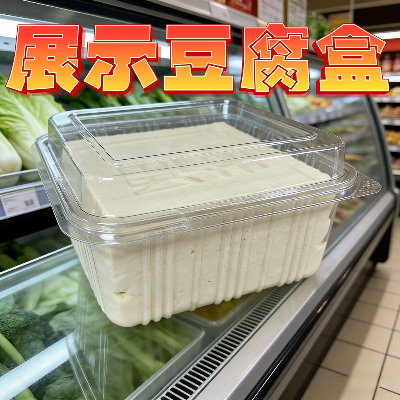 一次性豆腐盒商用正方形豆腐打包盒食品级方盒子塑料食品级冷冻