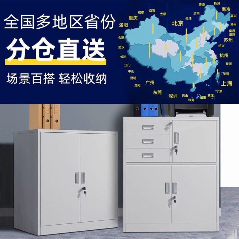 钢制矮柜办公文件柜铁皮柜家用多层储物柜桌下收纳柜子更衣柜子
