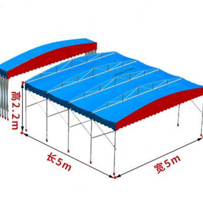 推拉雨棚户外防雨遮阳移动大型活动电动仓库停车伸缩蓬夜市摆摊篷