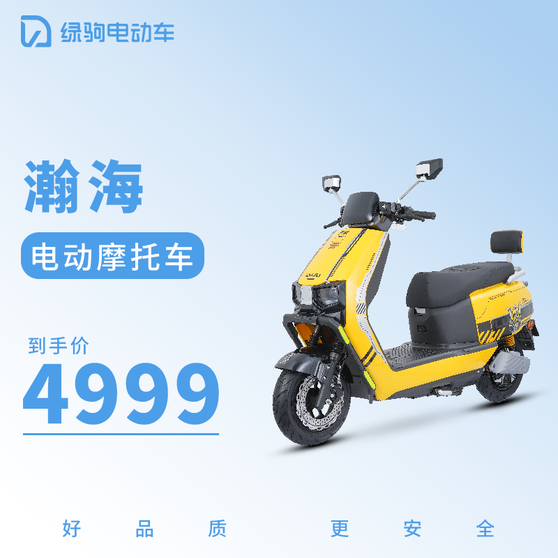 绿驹瀚海高端定制电动车大功率电动摩托车72V32AH代步高速电瓶车