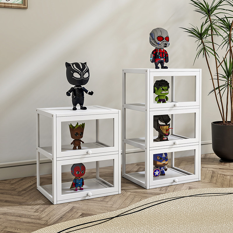 手办乐高展示柜简单安装透明仿玻璃家用储物柜模型玩具收纳陈列柜