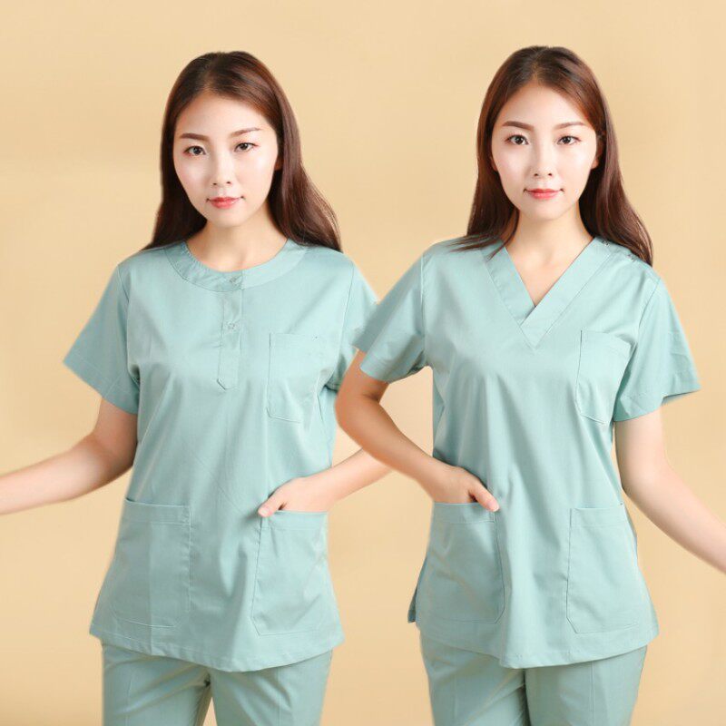 新款弹力修身护士服洗手衣刷手衣短袖夏装口腔牙医分体套装工作服