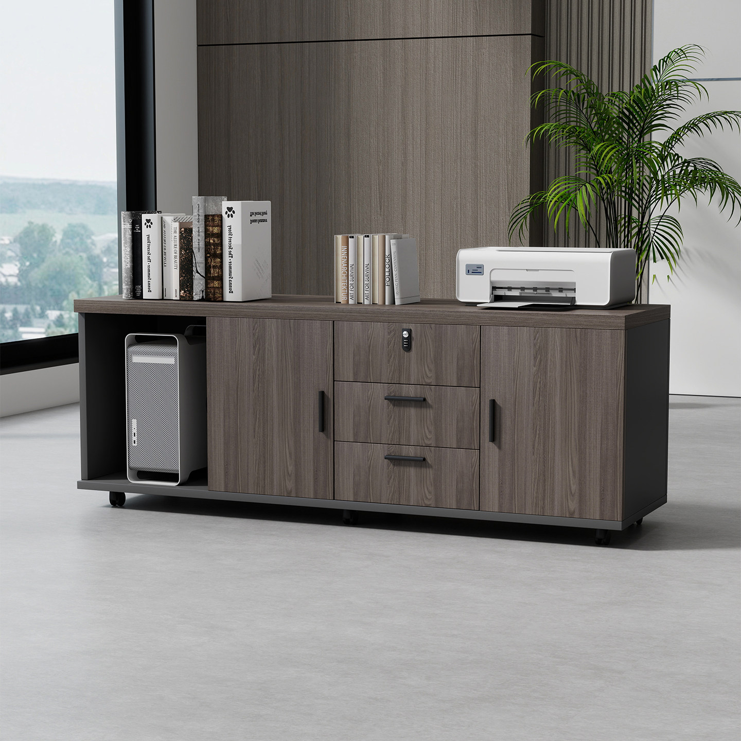 办公桌下文件柜办公室带锁柜子移动收纳柜抽屉柜带轮储物柜侧边柜