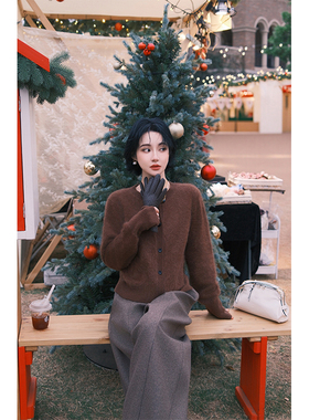 SD251267ST9SS 时尚保暖编织羊皮手套