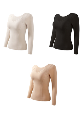 SD251172NY2SS 修身无痕带胸垫长袖保暖衣