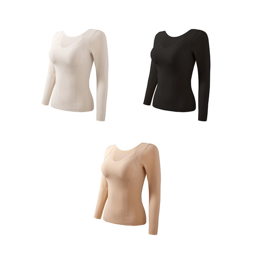 SD251172NY2SS 修身无痕带胸垫长袖保暖衣