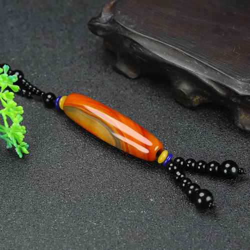 南红战国红天珠女士毛衣链吊坠