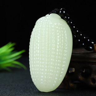 和田玉青白玉岁岁平安手把件天然玉石硕果累累挂件男士玉米手抓件