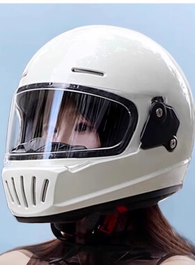 VGV3c认证复古机车全盔摩托车头盔男女冬季四季巡航电动车安全帽