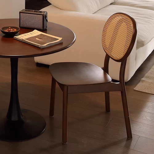 Японский стиль черный грецкий орех с твердым древесным стулом Домохозяйственное собрание ротан