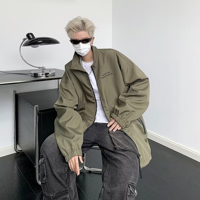 春秋季日系立领夹克衫男士新款潮牌衣服宽松休闲冲锋衣外套HY503,男装夹克,星座603-2