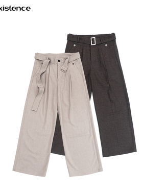 IN EXISTENCE 存世25FW 可拆卸腰带垂感打褶阔腿刺绣西裤