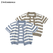 衬衫 镂空针织提花撞色海岛短袖 EXISTENCE存世25SS