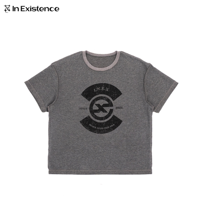 IN EXISTENCE存世26SS 水洗做旧反车华夫格图腾印花短袖