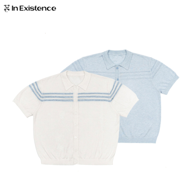 IN EXISTENCE存世26SS 麻感羊毛混纺凉感12针单边提花短袖衬衫