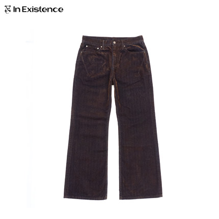 IN EXISTENCE存世26SS「海星」人字纹植绒复古微喇646牛仔裤