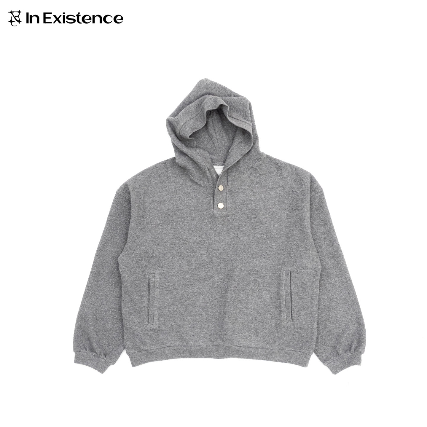 IN EXISTENCE 存世25FW立体褶皱云朵肌理连帽银扣卫衣