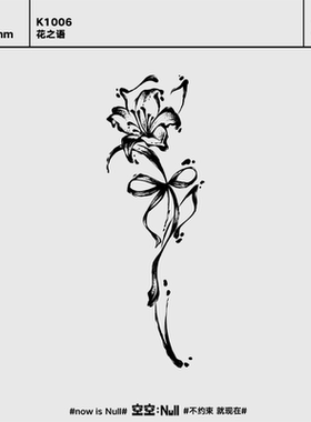 空空NULL 花之语 草本防水持久男女半永久高级果汁纹身贴
