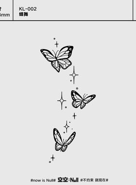 空空NULL 蝶舞 草本保持久防水持久果汁纹身贴女蝴蝶高级ins风