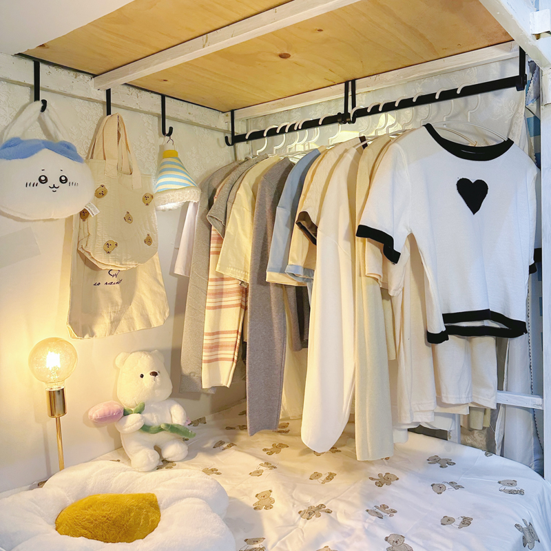 宿舍免打孔挂衣架衣服收纳