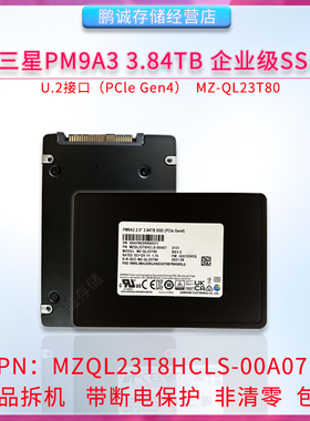 三星PM9A3 3.84TB企业级固态硬盘960G U2 SSD MZQL23T8HCLS 拆机
