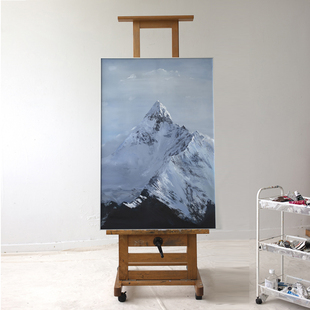 牧夏三千山手绘丙烯肌理画《梅里雪山茨姆神女峰》客厅装饰画挂画