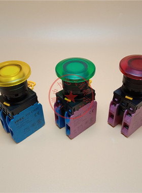 原装IDEC和泉带灯自锁位按钮开关YW1L-A4E40 04 22Q4G/R/Y/S/A/PW