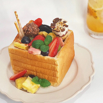 盛怡佳面包诱惑港式绿茶餐厅半成品冰淇淋厚多士吐司焦糖蜂蜜点心