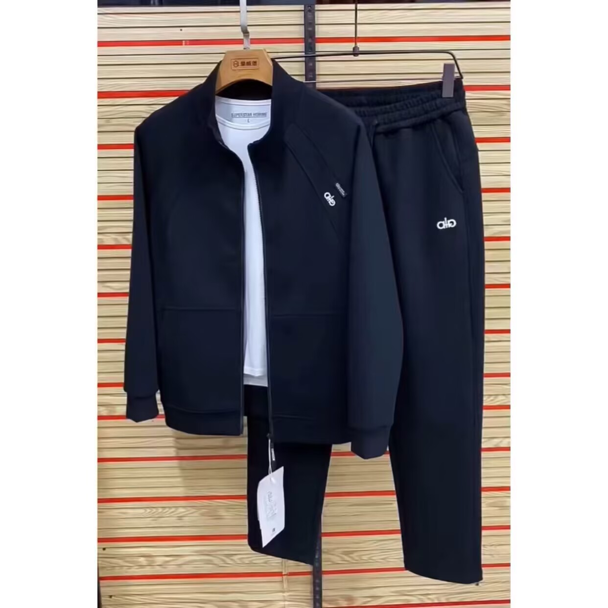 运动服套装外套男连帽立领两件套