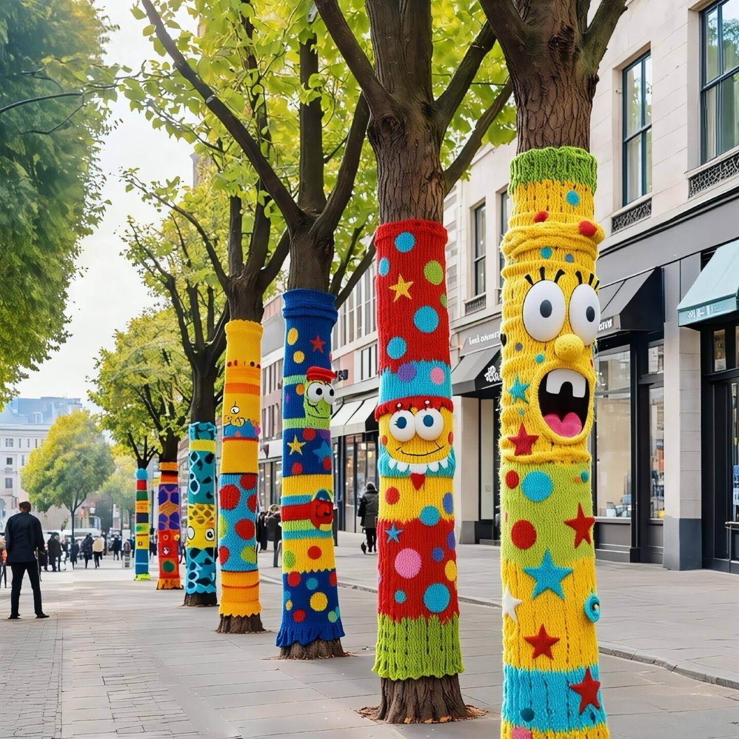 大树毛衣拍照树造景树穿新衣