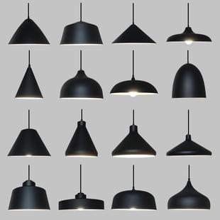 工业风吊灯店铺商用餐饮黑色灯罩创意火锅店奶茶烧烤店专用小吊灯