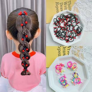 小红豆皮筋儿童发圈发饰糖果色不断打结发圈发绳甜美女童高弹头绳
