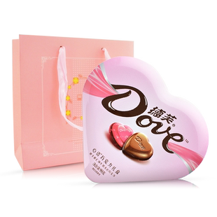 德芙心语榛仁牛奶巧克力心形礼盒98g女友七夕情人节教师节礼物