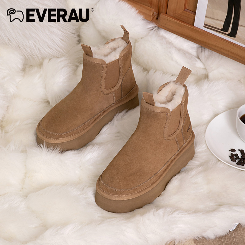 EVERAU冬季厚底雪地靴