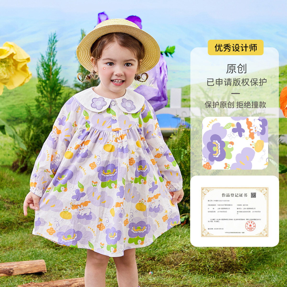 女童裙子春季宝宝连衣裙春秋小婴儿衣服春装小童长裙春款儿童装