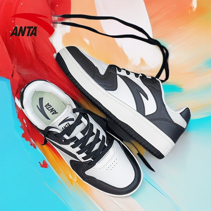 安踏系带男低帮板鞋厚底