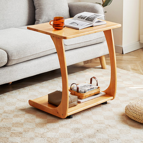 简约现代全实木可移动边几柜