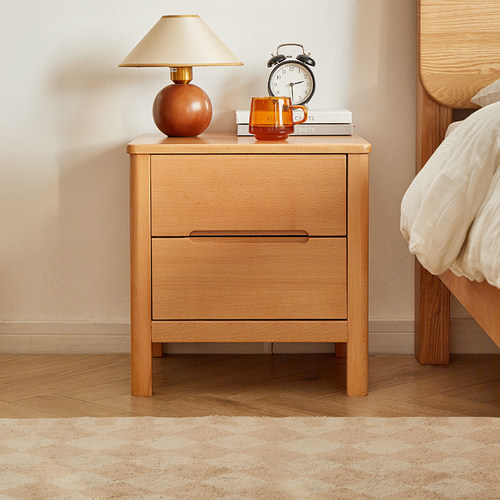 全实木卧室榉木简约现代床头柜