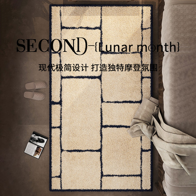 AOVOC 长条卧室床边地毯客厅日式简约沙发茶几毯新款彷羊绒厚地垫