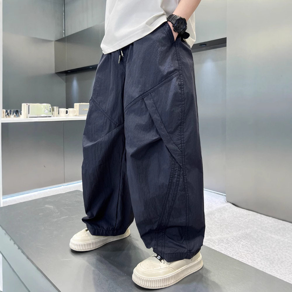男童工装裤夏季薄款2026新款儿童装直筒阔腿长裤子大童夏装防蚊裤