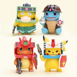 新品4款机甲元素可达鸭杰尼龟小火龙手办潮玩盲盒桌面车载小摆件