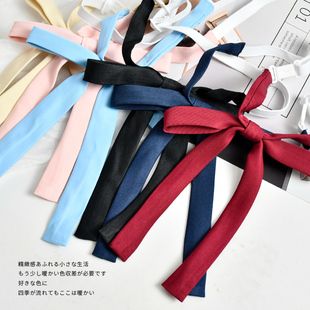 免打纯色jk小领结领绳女日系学院风酒红色长柄衬衫配饰水手服飘带
