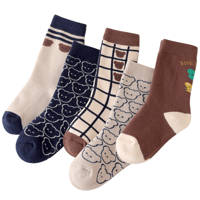 儿童袜子秋冬季宝宝纯棉中筒毛圈