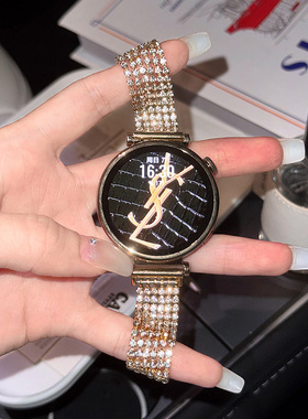 小香风高级感超闪适用华为GT6表带GT5手链式GT4/GT3手表带watch3pro金属buds表链条GT2e女款41mm夏天gtrunner