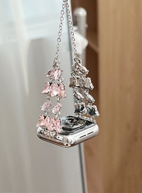 华子蝴蝶适用iwatchs10表带applewatch9苹果手表带s8新款s7代se手链式iPhonewatch金属s9手链watchs6夏季s543