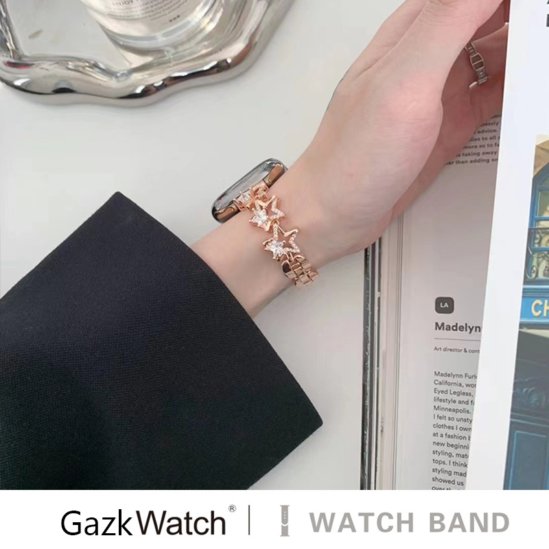 小香风iwatch表带星星璀璨金属