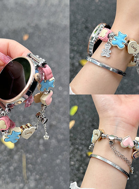 适用华为gt5表带watchgt4智能gt4手表带gt3手链式41mm卡通可爱watch4pro链条gt2女士gs3i荣耀gspro夏季18/22e