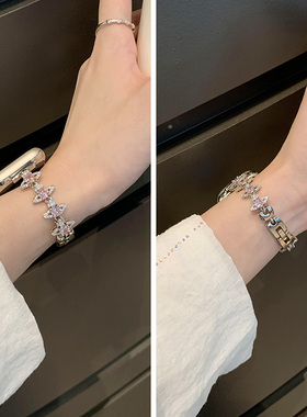 新款土星皓石铜适用iwatchs10表带applewatchs8苹果s9手表带金属s7代se手链式iphonewatch女款手链s6夏季夏天